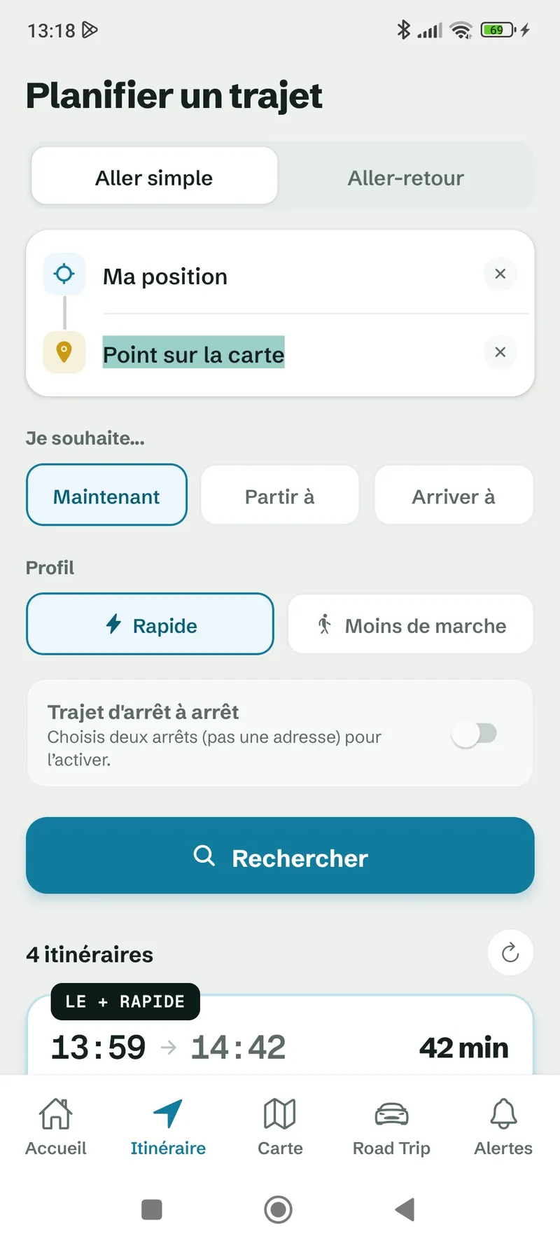 Mob974 — écran Planifier